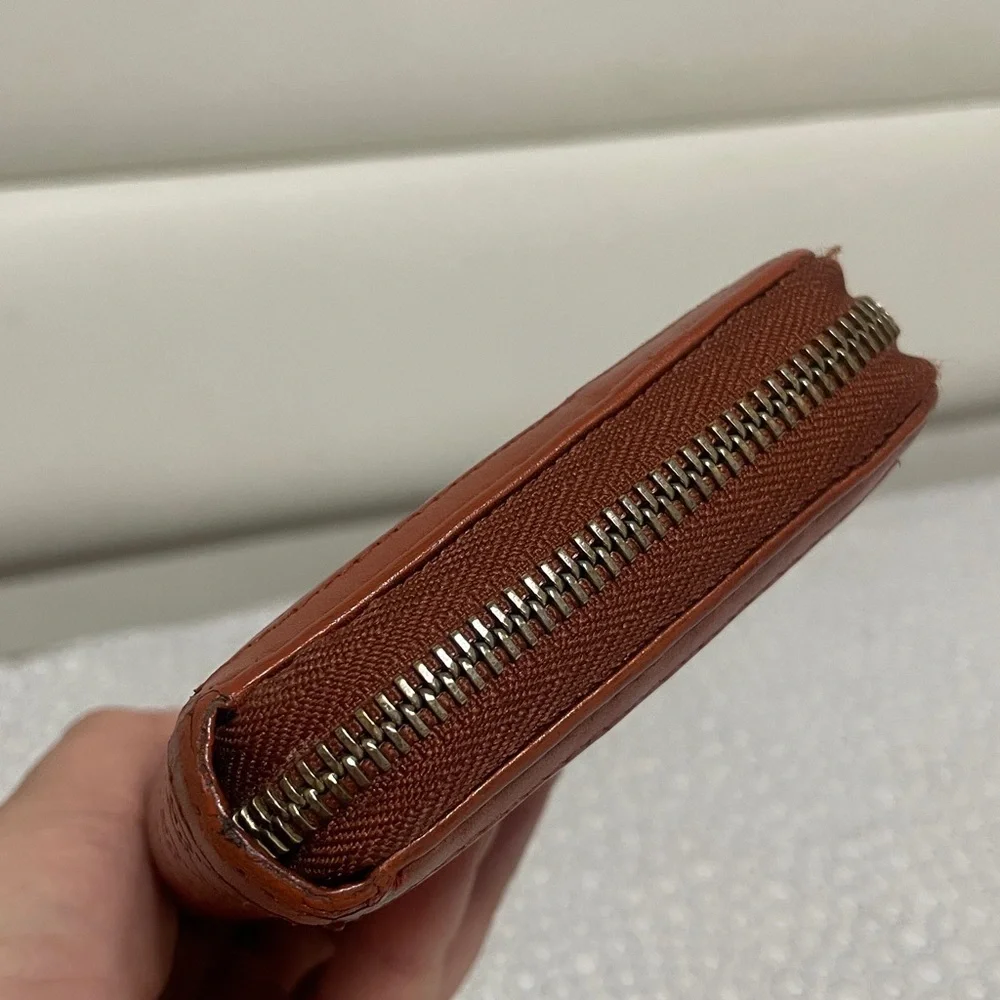 Gucci Orange/Brown Leather Wallet with SilverLogo - Picture 5 of 12